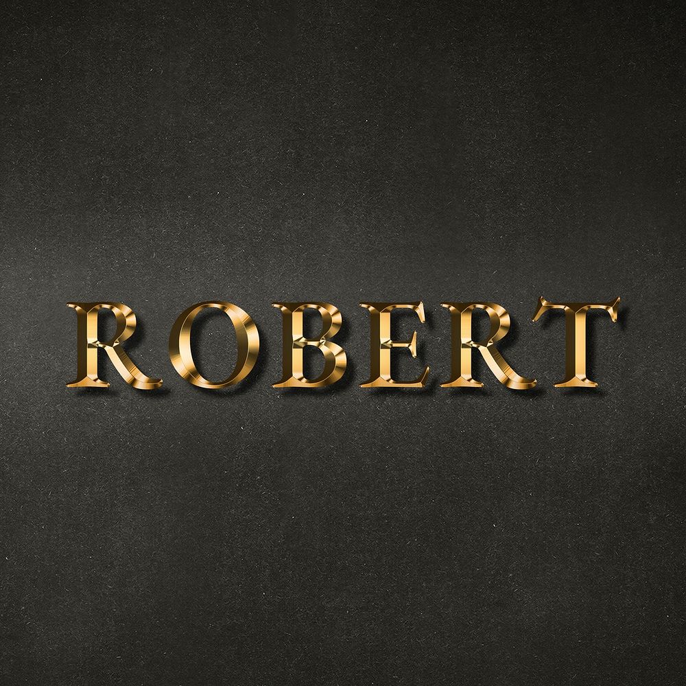 Robert typography in gold effect design element