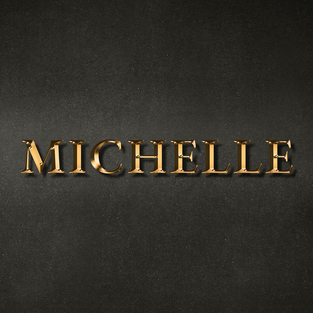 Michelle typography in gold effect design element