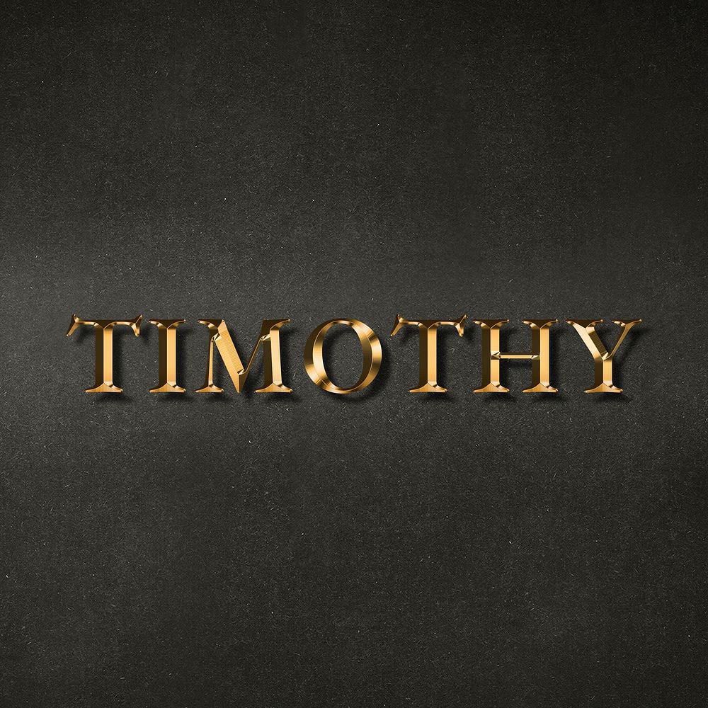 Timothy typography in gold effect design element