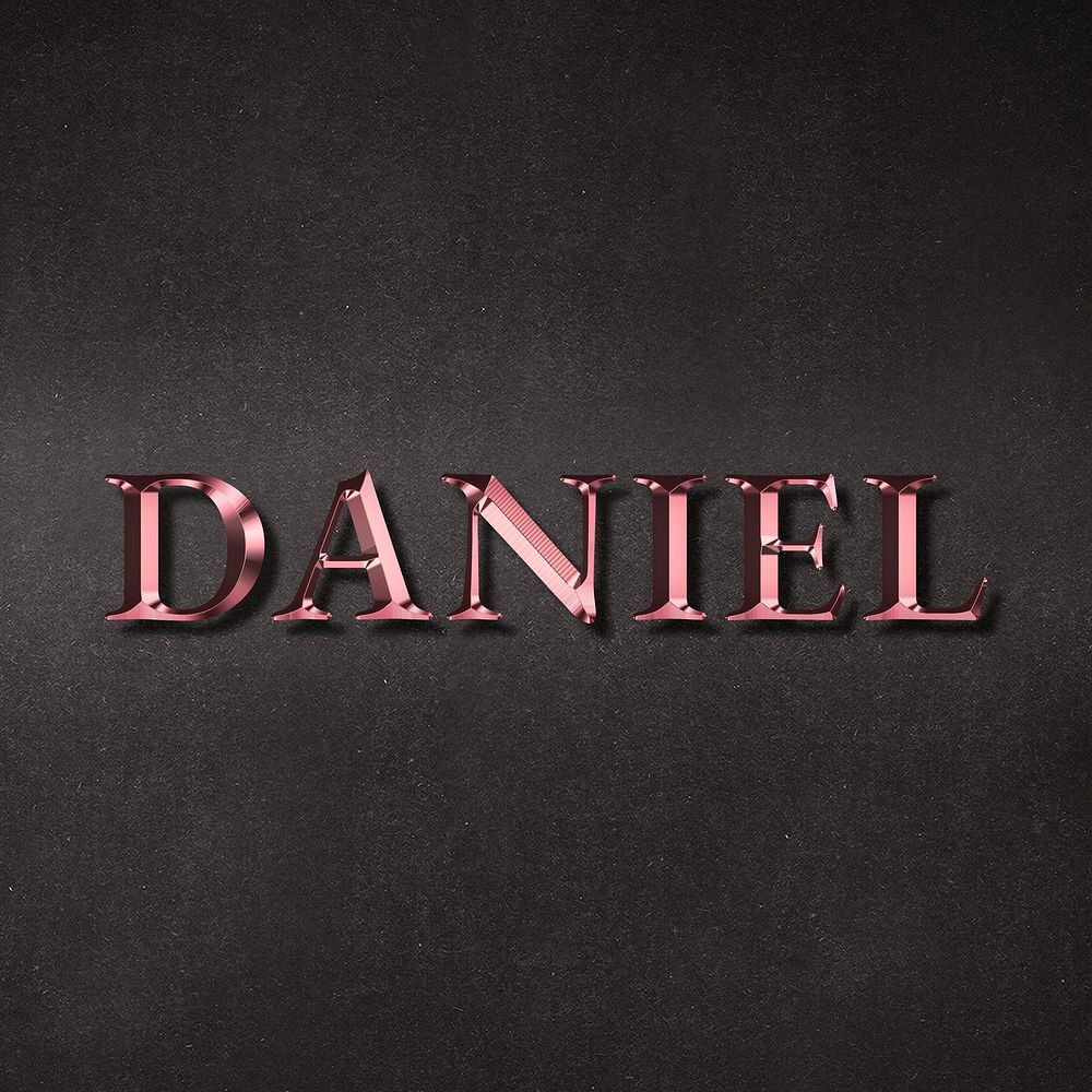Daniel typography in rose gold design element