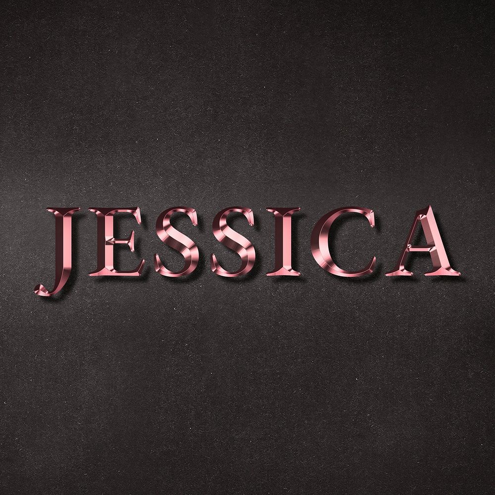 Jessica typography in rose gold design element