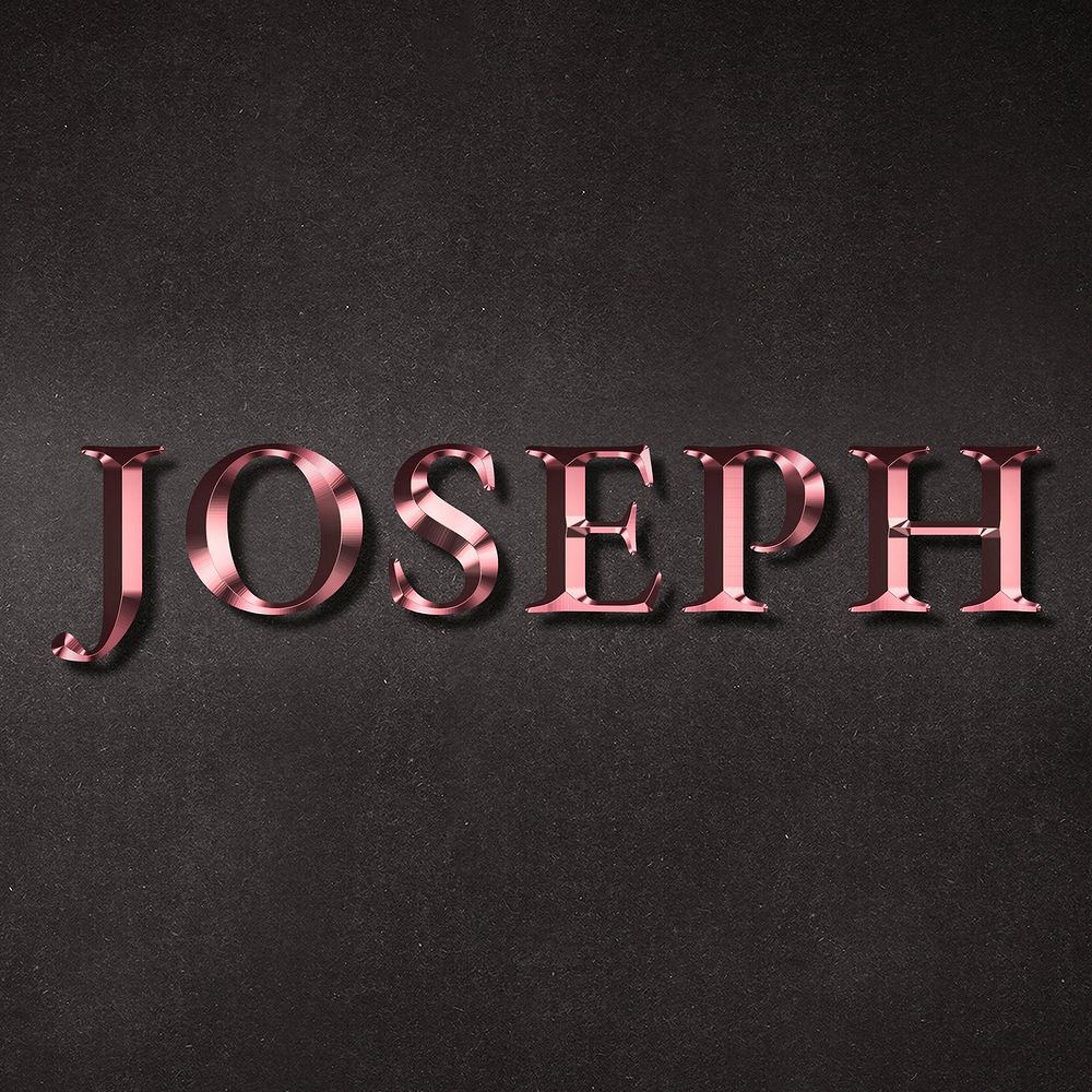 Joseph typography in rose gold design element