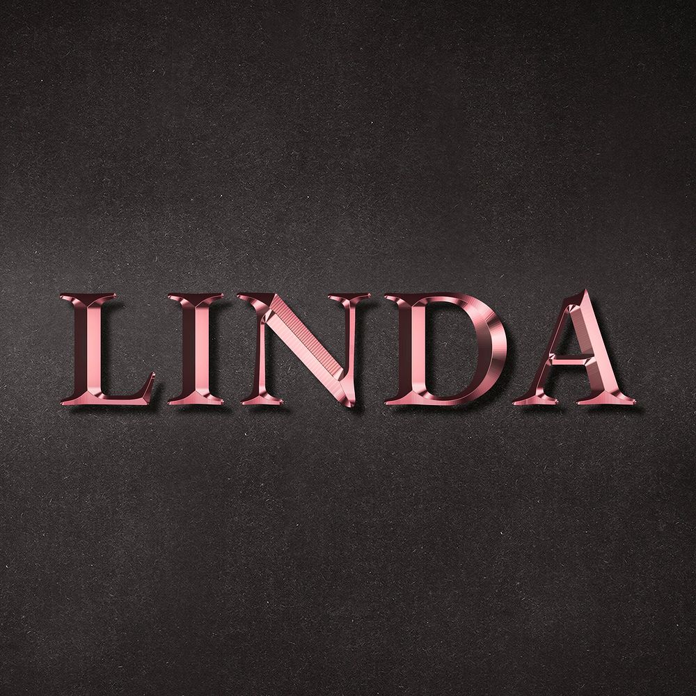 Linda typography in rose gold design element