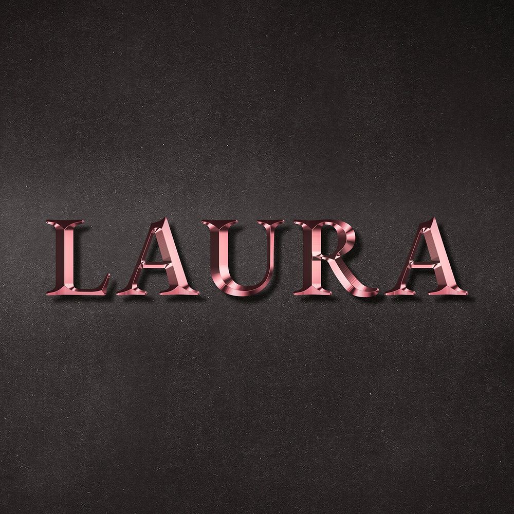 Laura typography in rose gold design element