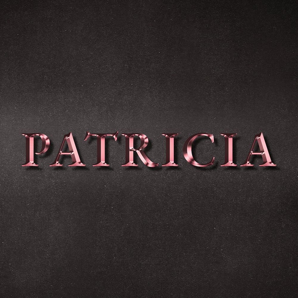 Patricia typography in metallic rose gold design element