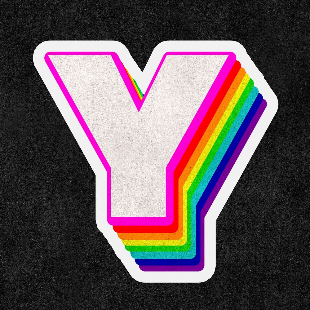 Letter y psd rainbow typography gay pattern
