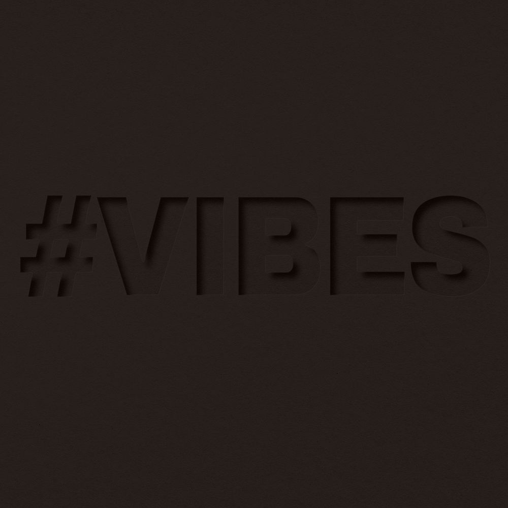 Vibes word paper cut lettering