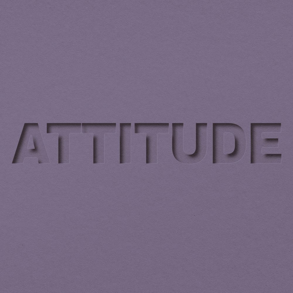Attitude word bold font typography paper texture