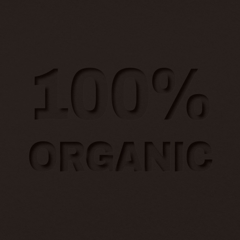 100% organic word bold font typography