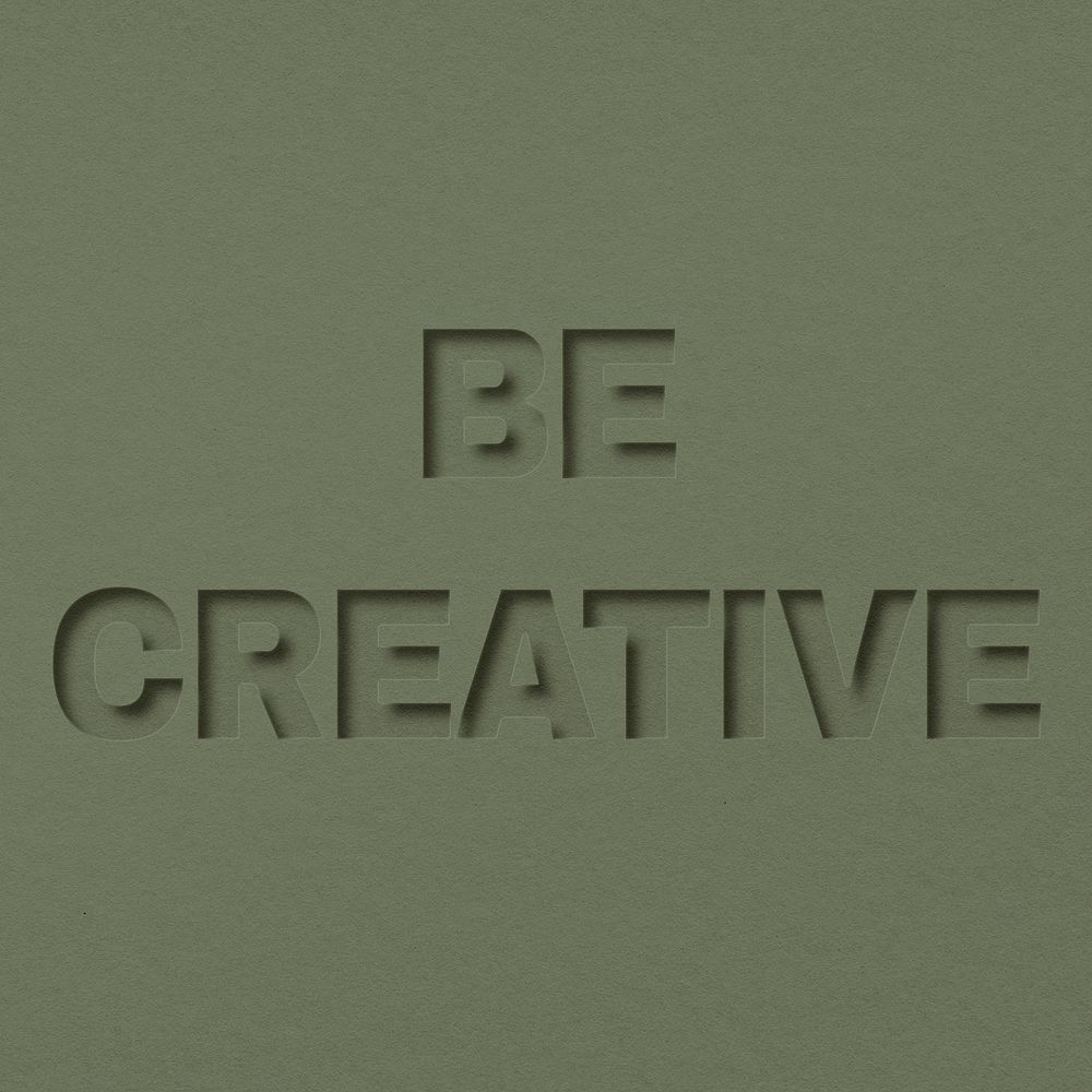 Be creative text cut-out font typography