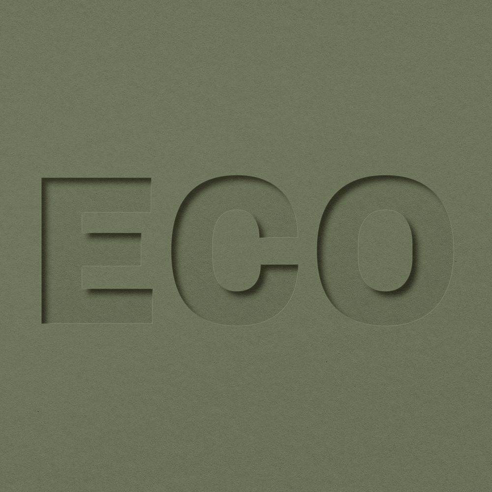 Eco text cut-out font typography