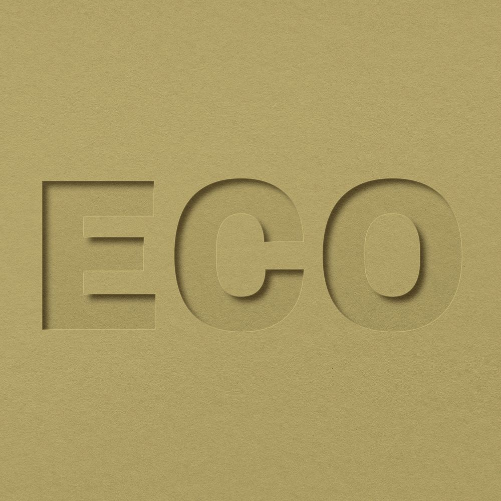 Eco word bold font typography paper texture
