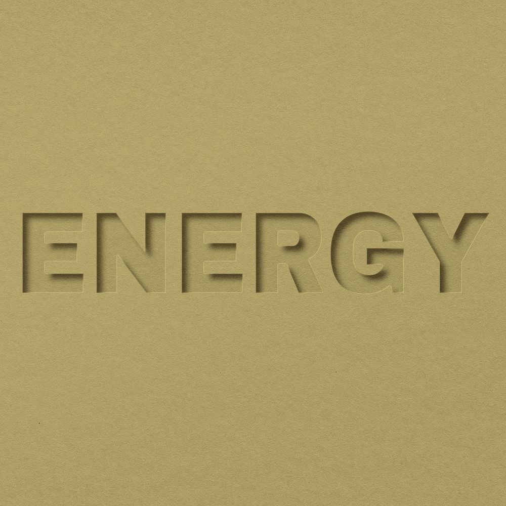 Energy text cut-out font typography