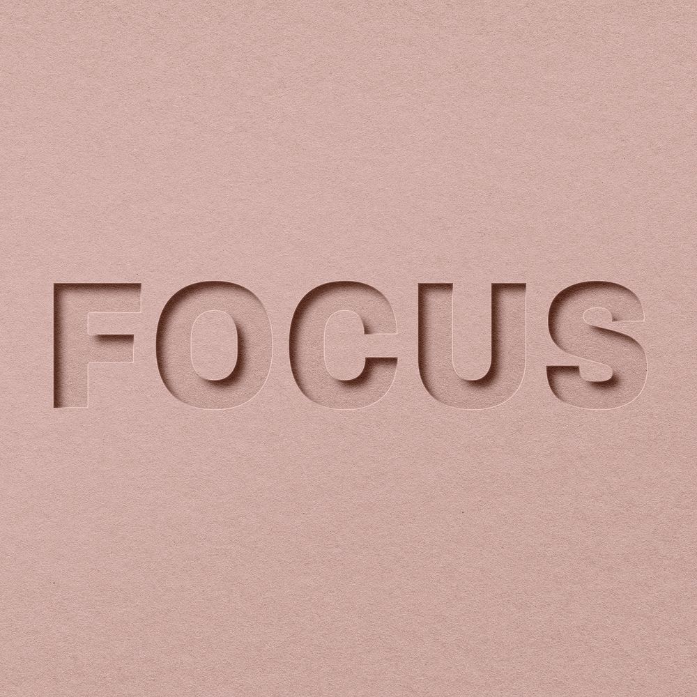 Focus text cut-out font typography