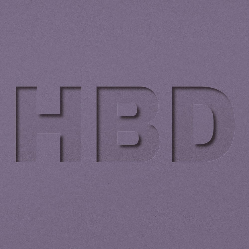HBD text cut-out font typography