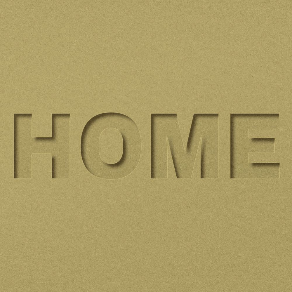Home word bold font typography paper texture