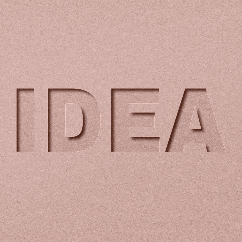 Idea word bold paper cut font typography