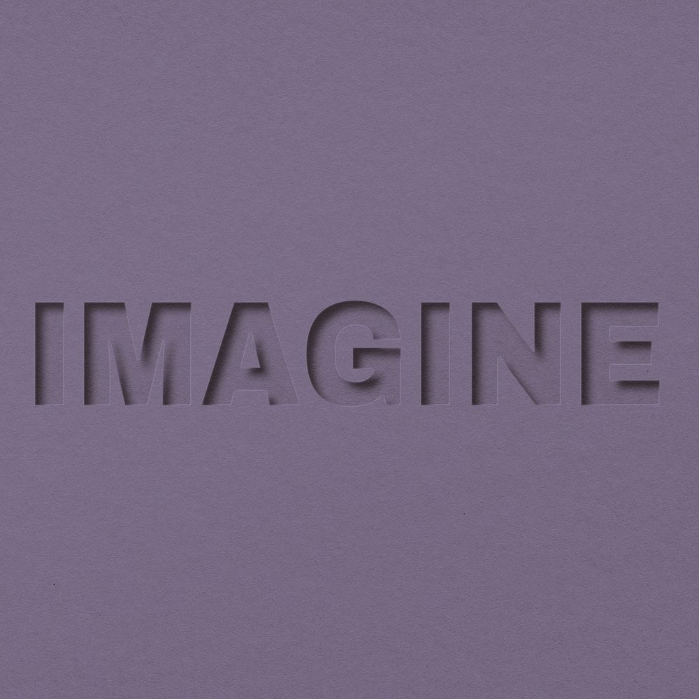 Imagine text cut-out font typography