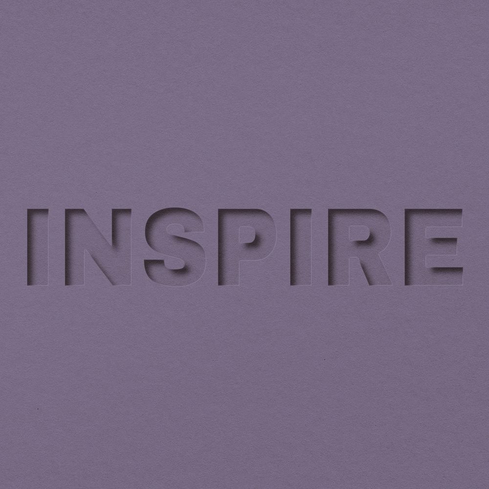 Inspire text typeface paper texture
