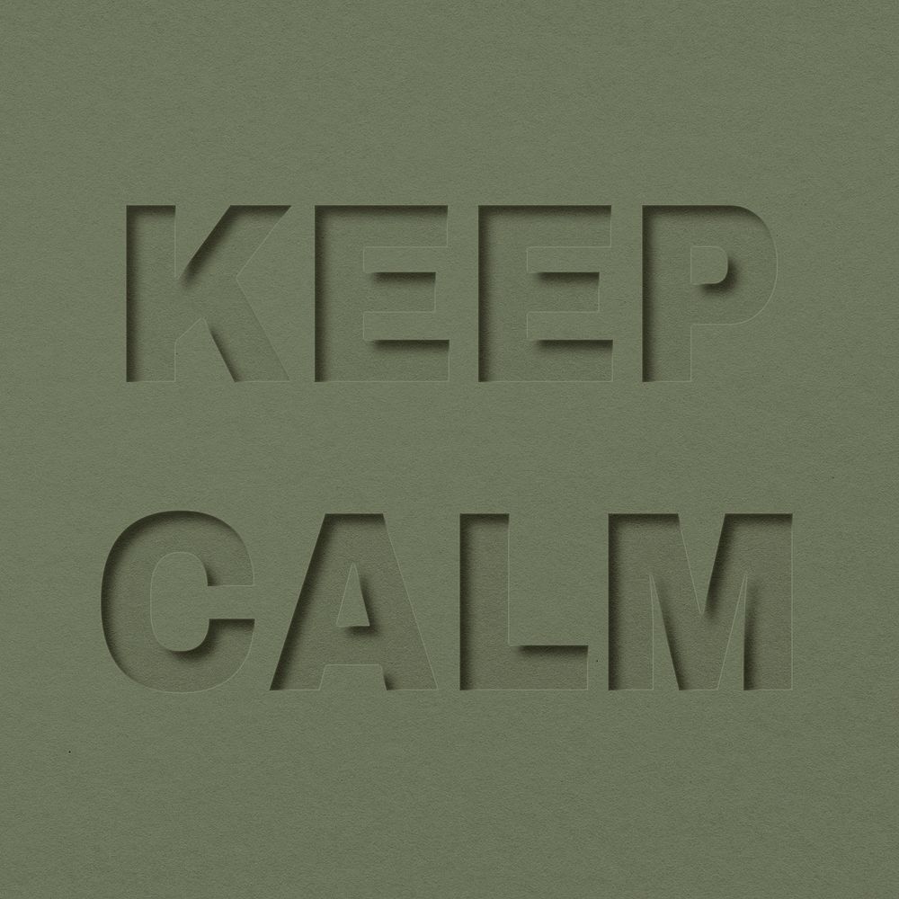 Keep calm word bold font typography paper texture