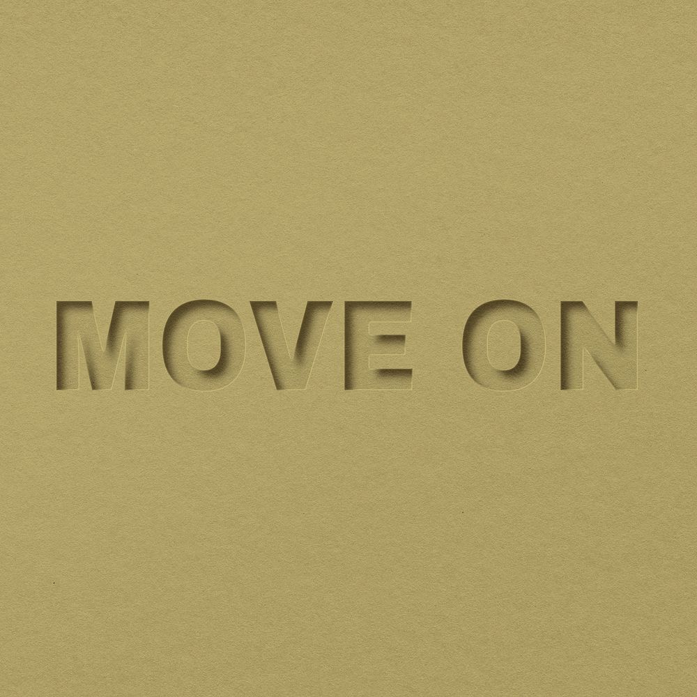 Move on word paper cut font shadow typography