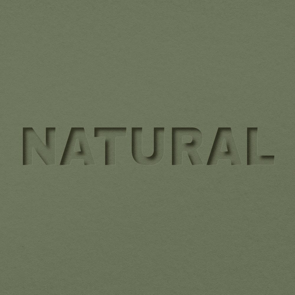 Natural text cut-out font typography