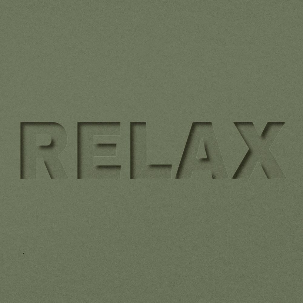 Relax text cut-out font typography