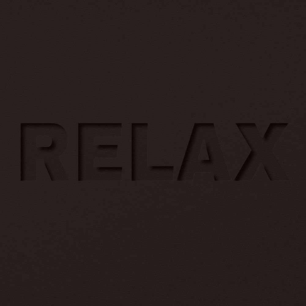 Relax word bold paper cut font typography