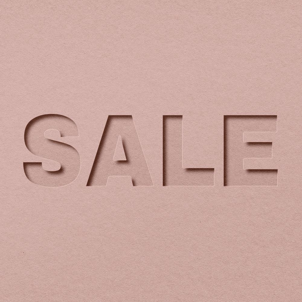 Sale word bold font typography paper texture