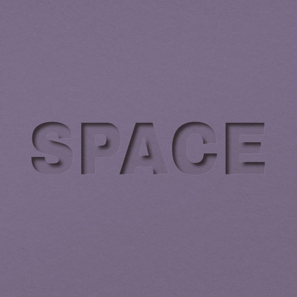 Space word bold paper cut font typography