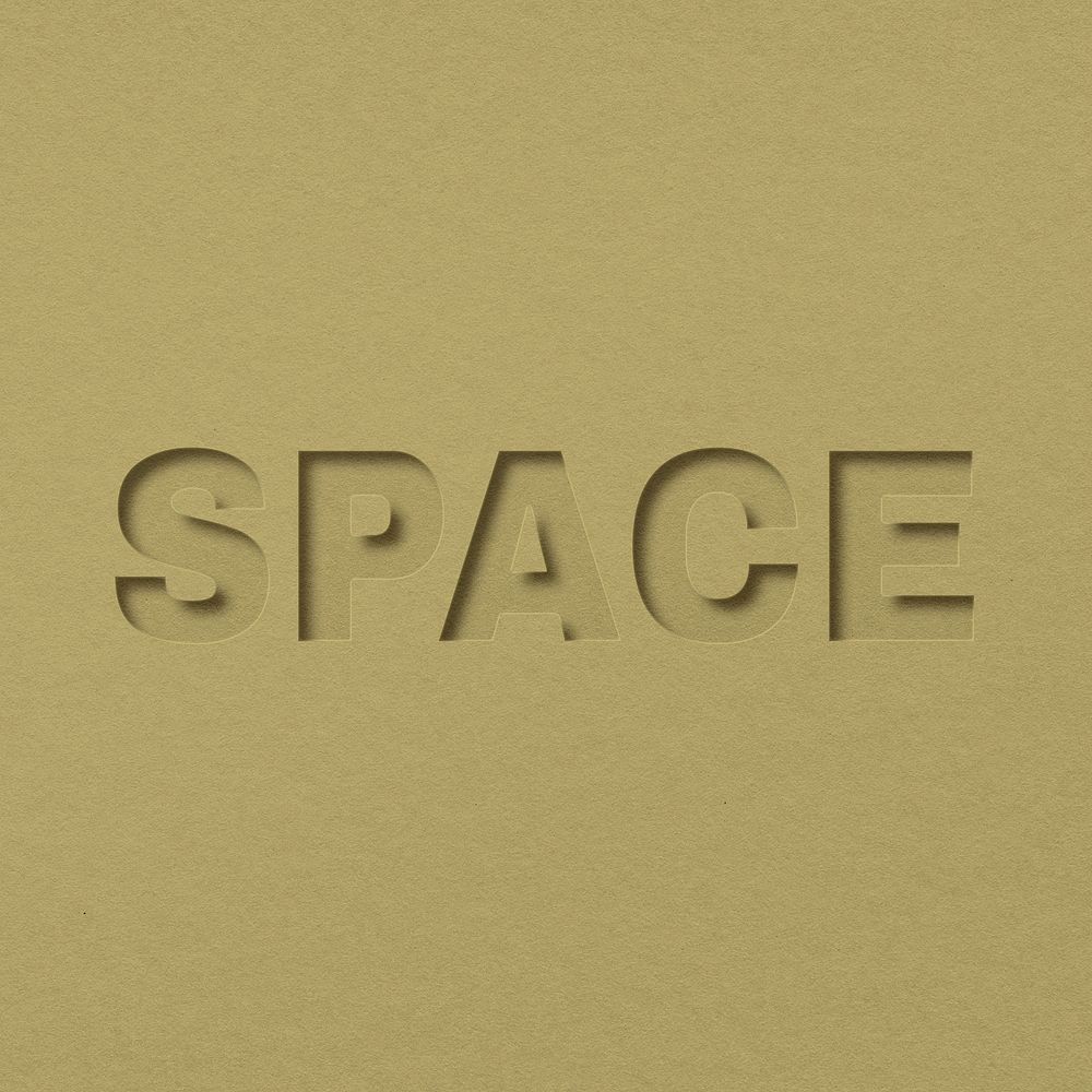 Space word bold font typography paper texture