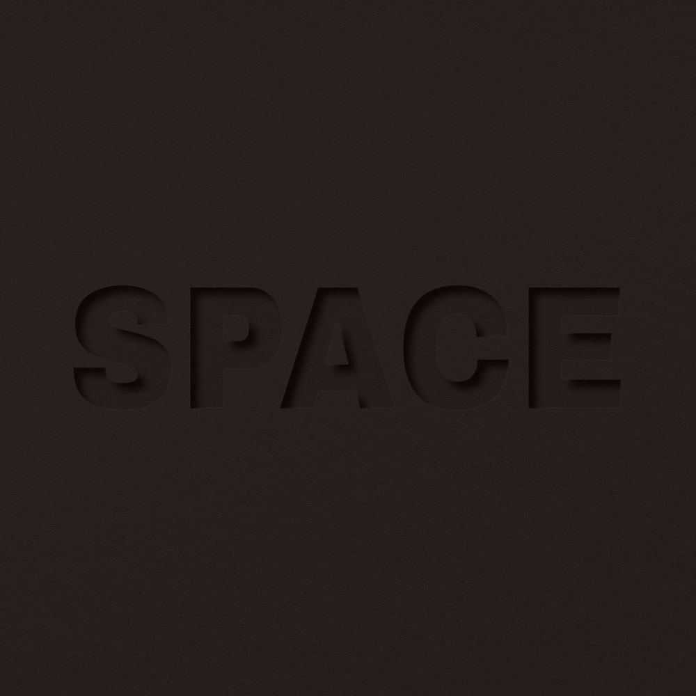 Space text cut-out font typography