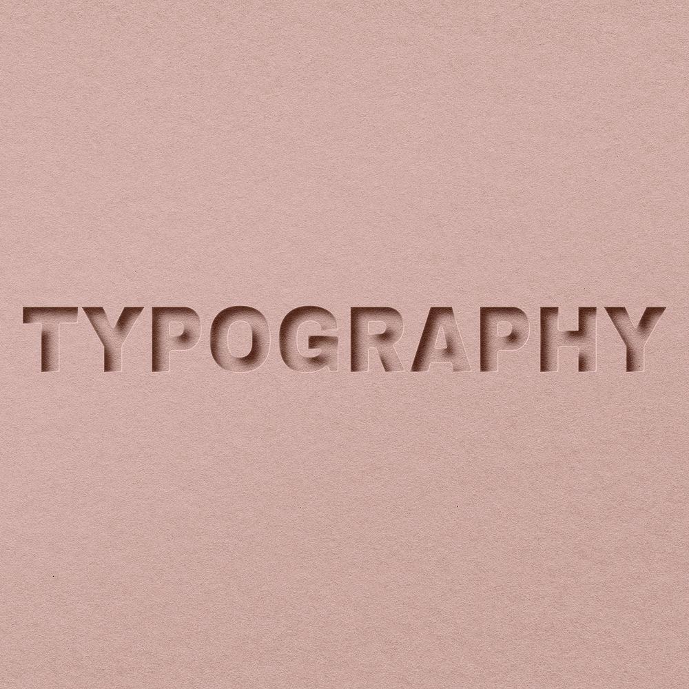 Typography word bold paper cut font typography