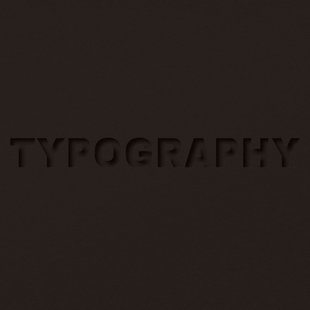 Typography word bold paper cut font typography