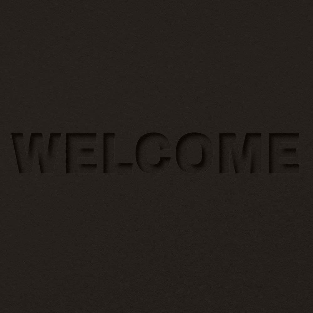 Welcome word paper cut lettering