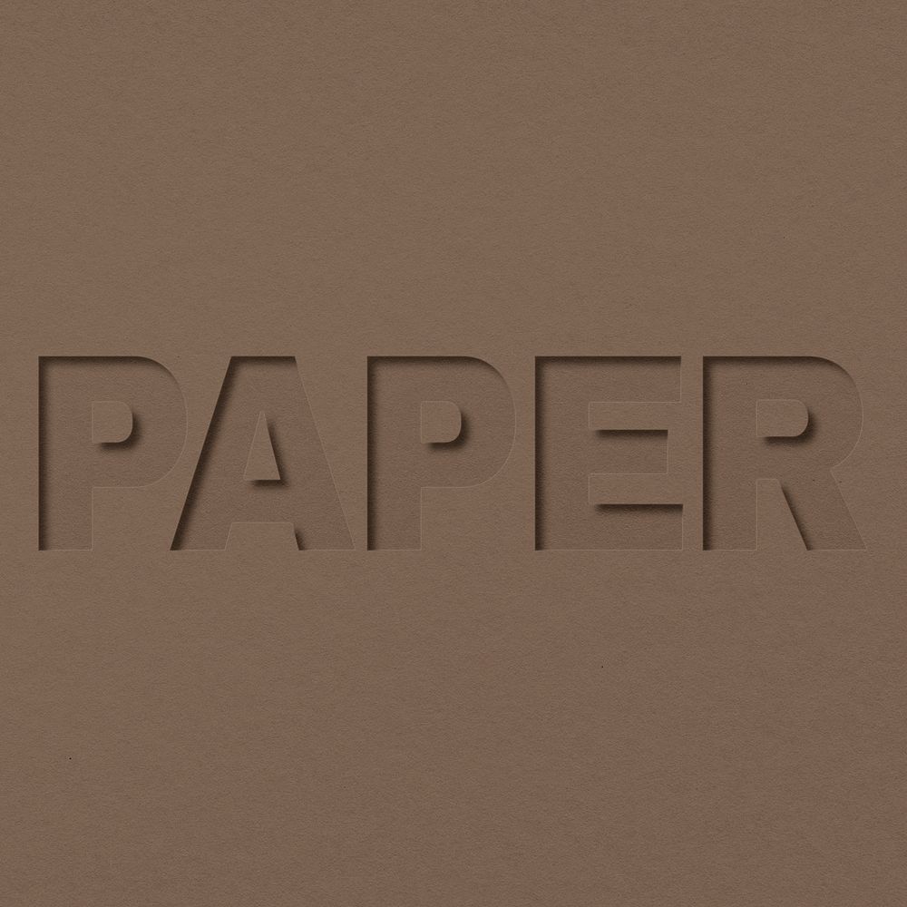 Paper word bold paper cut font typography