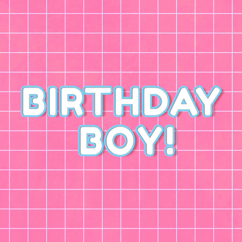 Neon miami 80&rsquo;s birthday boy! png word outline typography