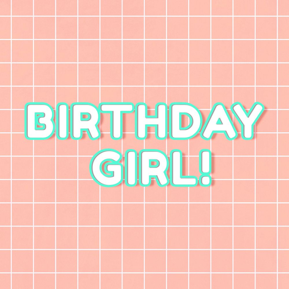 Neon 80&rsquo;s birthday girl! bold font