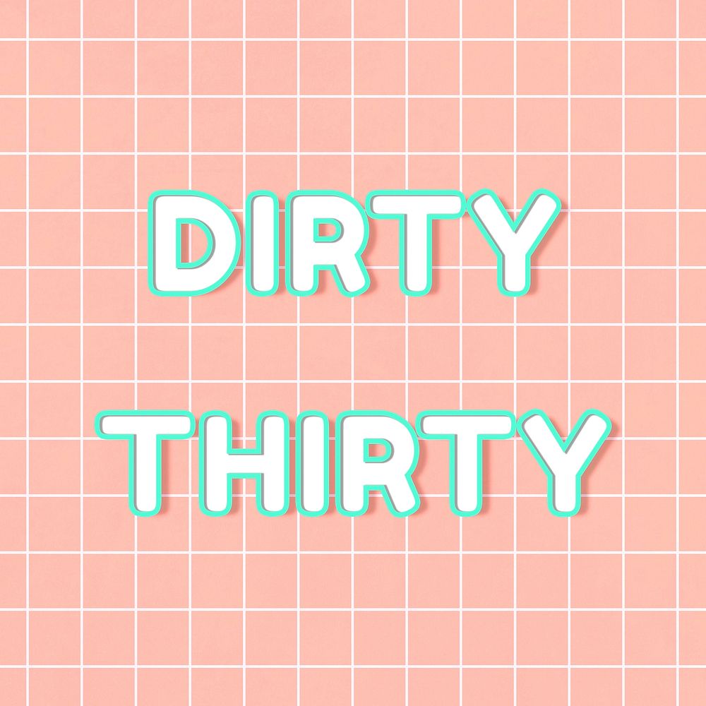 Outline 80&rsquo;s miami neon dirty thirty bold typography grid background