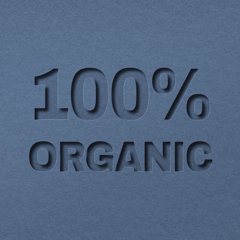 100% organic paper cut font typography