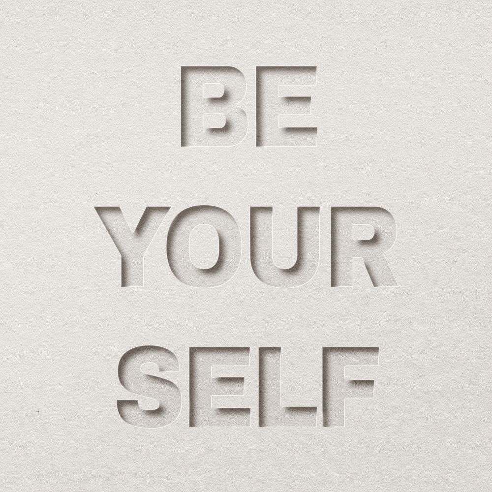 Be yourself lettering paper cut typography