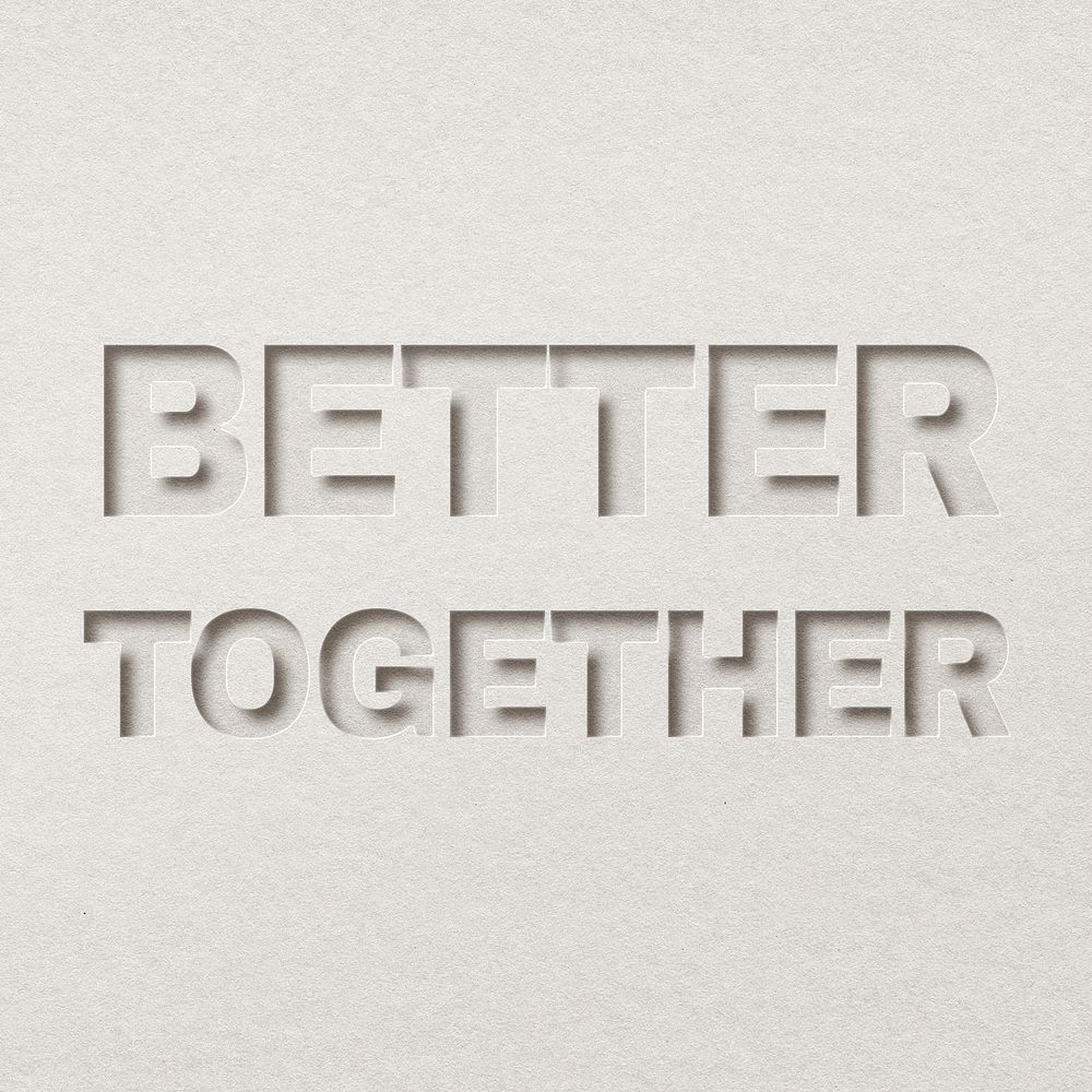 Paper cut 3d lettering better together font typography