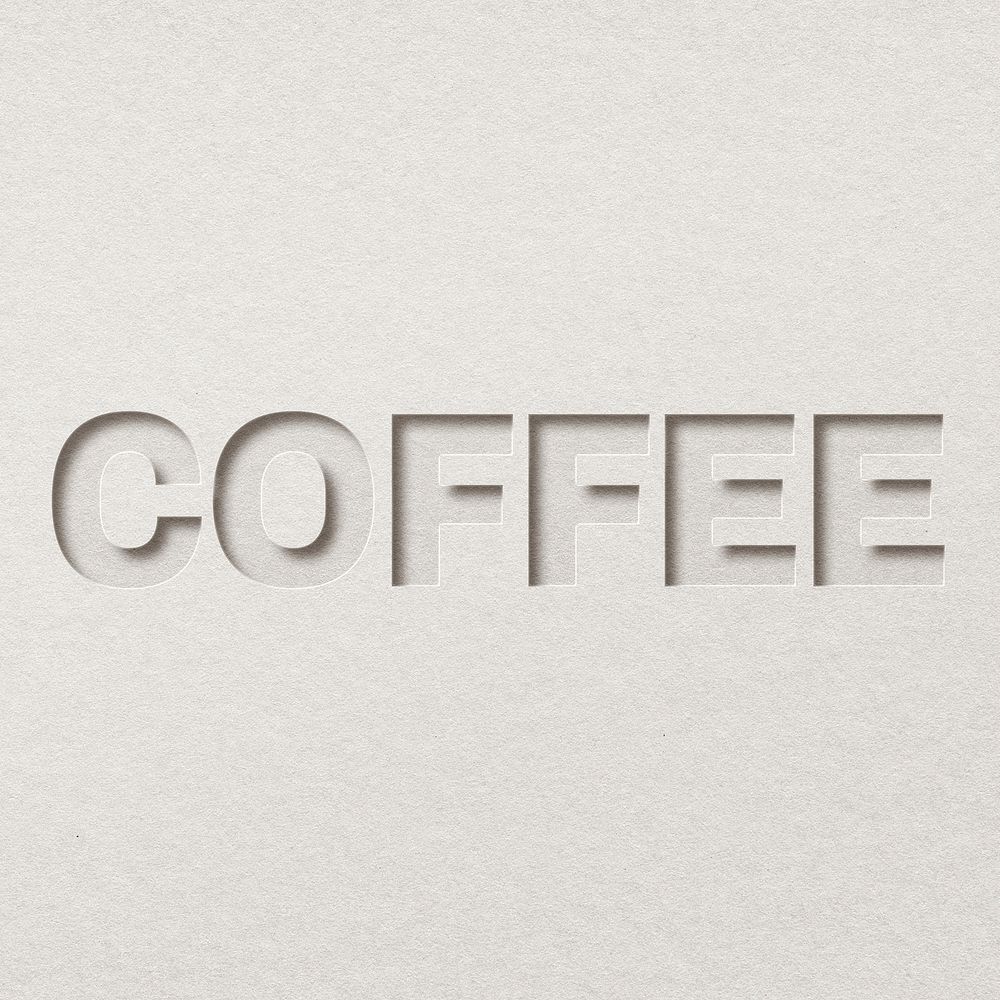Coffee 3d paper cut font typography