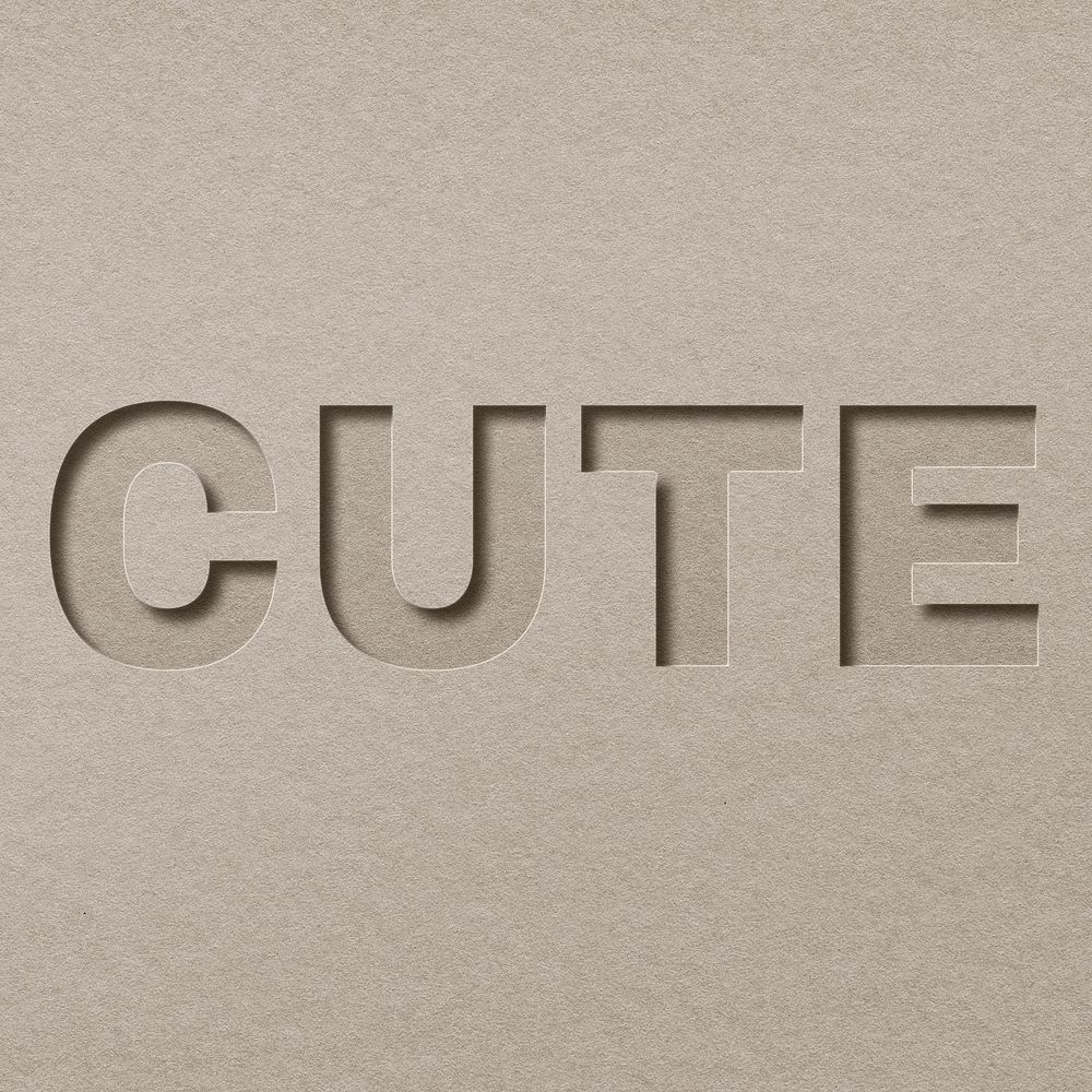Cute word paper cut font typography 