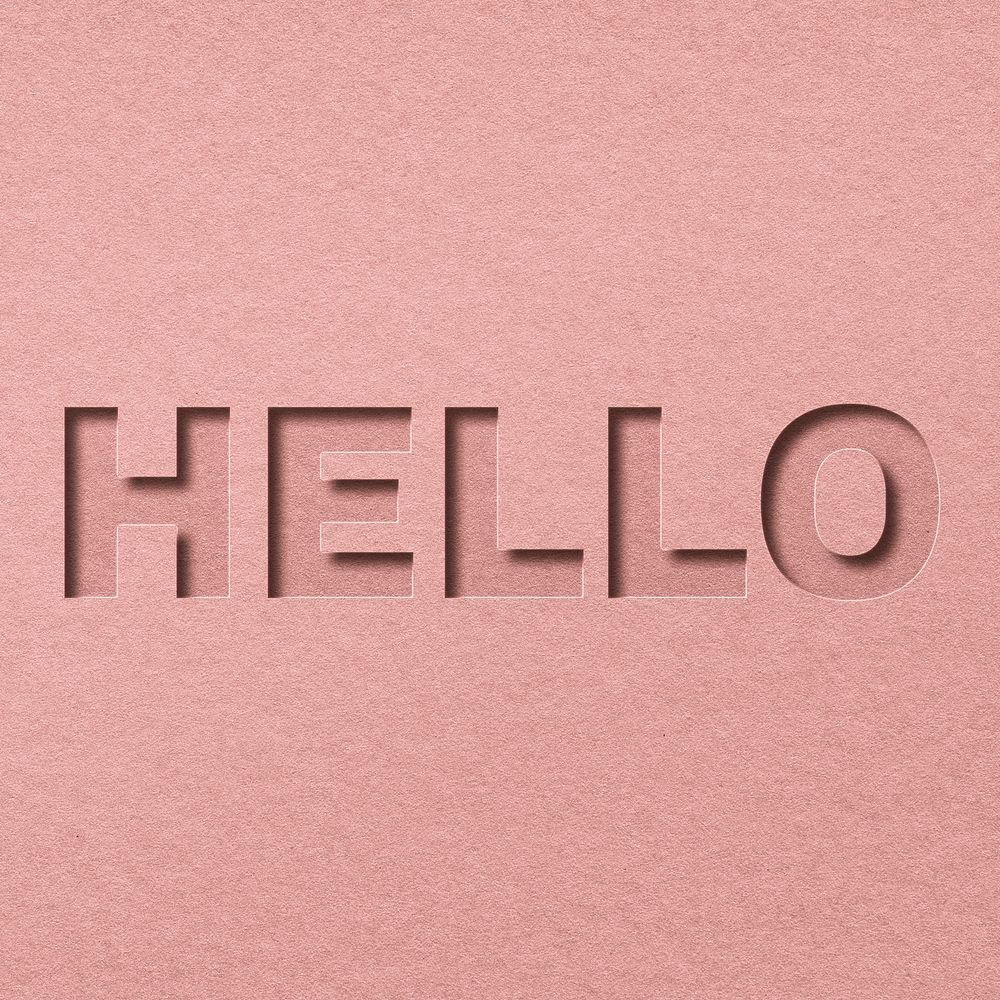 Paper cut hello lettering font typography