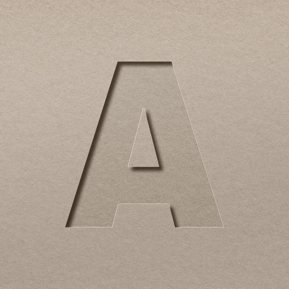 Paper cut capital letter a font typography