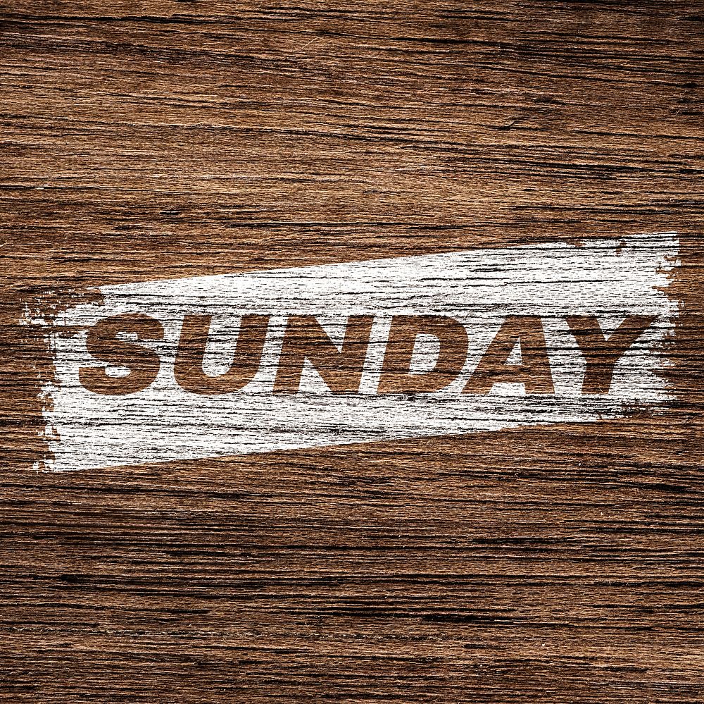 Sunday text wood texture brush stroke effect typography