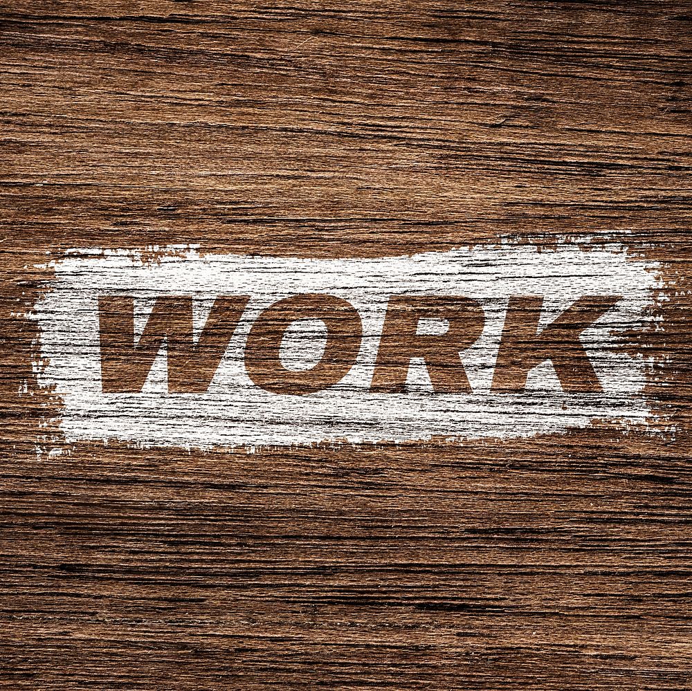 Work text wood texture brush stroke effect typography