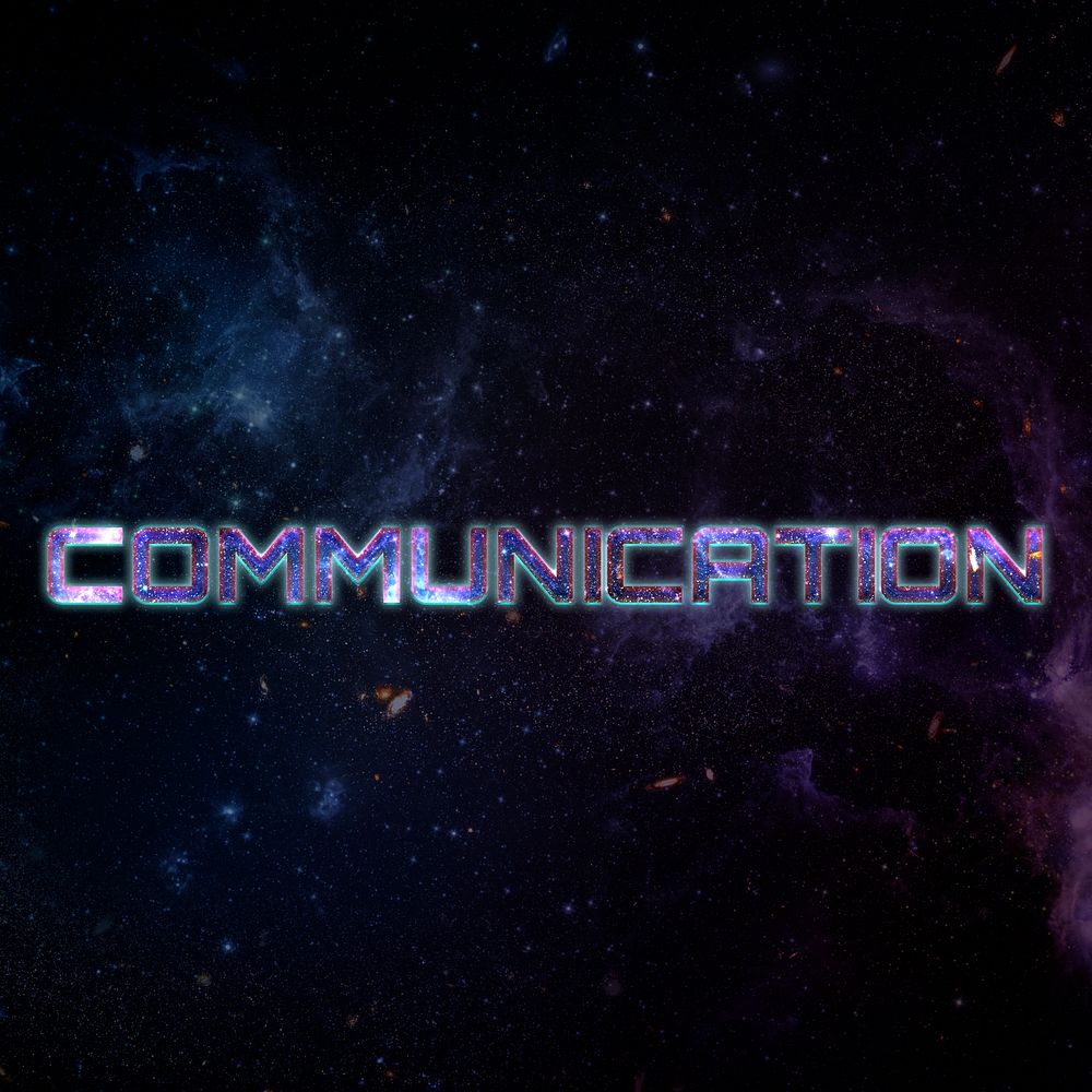 COMMUNICATION text typography word on galaxy background
