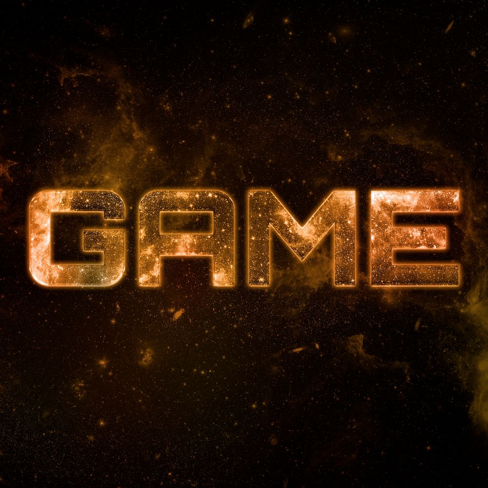 GAME text typography brown word on black